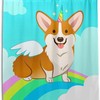 Fall In Love With Alaza Unicorn Corgi Dog Rainbow Shower Curtain.