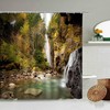 Fall In Love With The Beauty Of Nature With This Forest Waterfall Rock View Shower Curtain