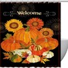 Fall Pumpkin Harvest Print Fabric Shower Curtain for Festive Bathroom Decor