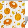 Fall Pumpkin Maple Leaf Fabric Shower Curtain for Bathroom Decor
