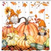 Fall Shower Curtain with Pumpkins, Gnomes, and Leaves for a Cozy and Farmhouse Style Bathroom Decoration.