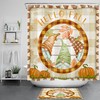 Fall Watercolor Shower Curtain Rustic Board Gnome Pumpkin Bathroom Decor