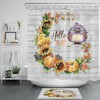 Fall-Inspired Shower Curtain With Pumpkins, Sunflowers, Owls, And Leaves For A Rustic Bathroom Decor