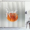 Falling Basketball In Water Shower Curtain For Sports-Themed Bathroom Decor