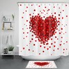 Falling Down Red Love Hearts Shower Curtain for Bathroom Decor