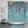 Falling Green Flowers Hummingbird Shower Curtain for Nature Lovers