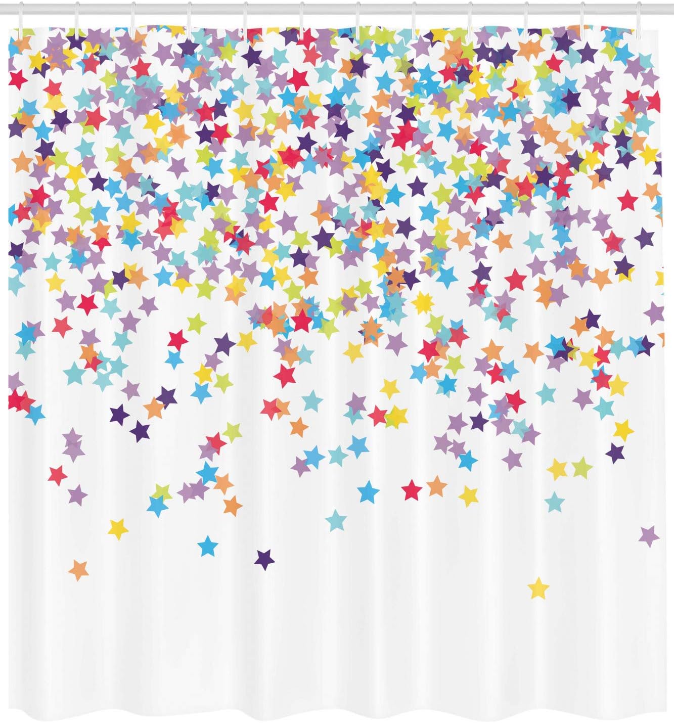 Falling Star Shaped Party Items Shower Curtain For Celebration Theme Bathroom Decor - Image 2