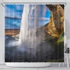 Falls Rock Shower Curtain With Rainbow Waterfall Design - Add An Aesthetic Touch To Your Bathroom