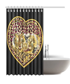 Family Tiger Fabric Shower Curtain - Gift for Animal Lovers and Cat Lovers