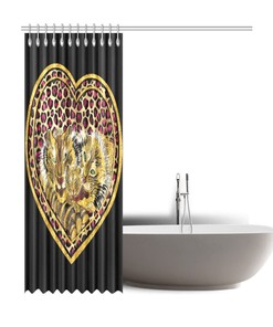 Family Tiger Fabric Shower Curtain - Gift for Animal Lovers and Cat Lovers