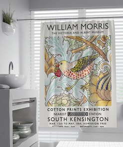 Famous Painting Animals Shower Curtain - William Morris Kids Bathroom Decor