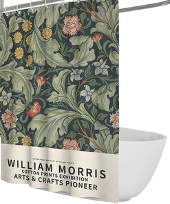 Famous Painting William Morris Green Plant Shower Curtain for a Classic and Elegant Bathroom Decor
