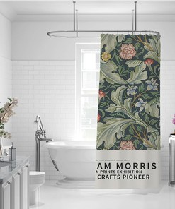 Famous Painting William Morris Green Plant Shower Curtain for a Classic and Elegant Bathroom Decor