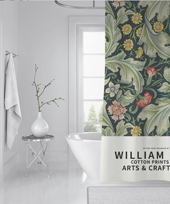 Famous Painting William Morris Green Plant Shower Curtain for a Classic and Elegant Bathroom Decor