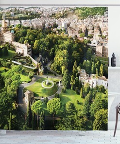 Famous Vatican Gardens European Shower Curtain For Classical Bathroom Decor