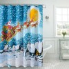 Fancy Fabric Printed Shower Curtain for Christmas Holiday - Season's Greetings Decoration Accessory