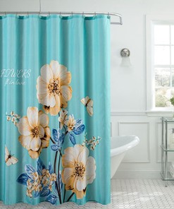 Fancy Flowers Garden Rose Shower Curtain - Pink And White Elegant Fabric