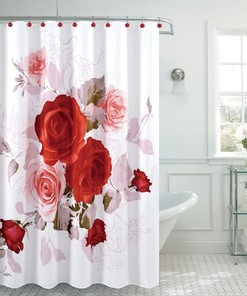 Fancy Garden Rose Fabric Shower Curtain - Bh Home &