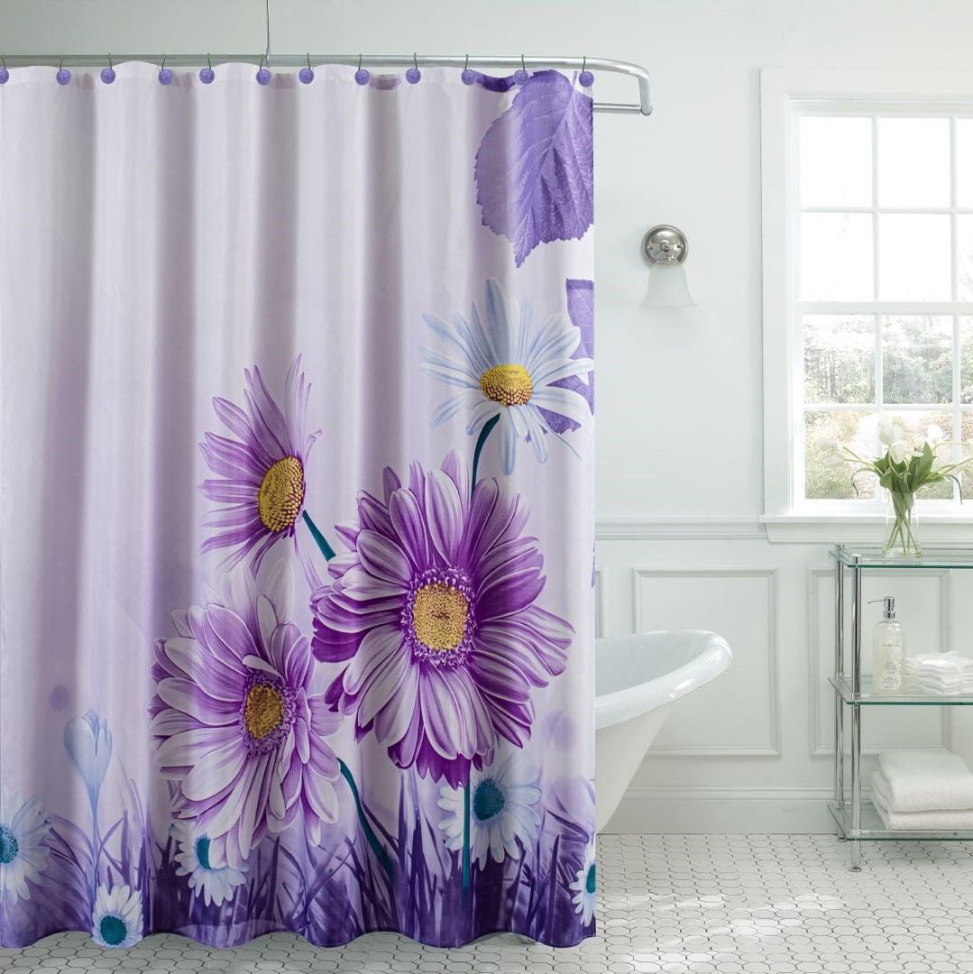 Fancy Garden Rose Fabric Shower Curtain - Elegant Bathroom Decor