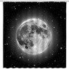 Fantasy Black Starry Sky Moonlight Shower Curtain for Galaxy Bathroom