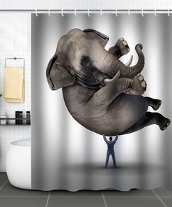 Fantasy Elephant Animal Printed Shower Curtain With Waterproof Fabric