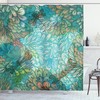 Fantasy Flowers Mix Dragonfly Shower Curtain For Dreamy Bath Decorr