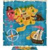 Fantasy Inspired Cartoon Retro Octopus Pirate Adventure Map Waterproof Shower Curtain For Bathroom Decor