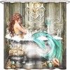 Fantasy Mermaid Print Cloth Bathtub Shower Curtain For Bathroom Decor