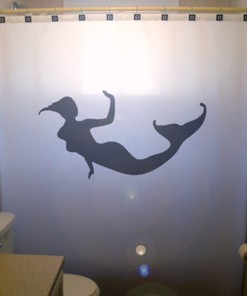 Fantasy Sea Creature Mermaid Shower Curtain for Whimsical Bathroom Decor 