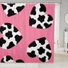 Farm Animal Print Black White Cow Hearts Shower Curtain for Cute Bathroom Decor