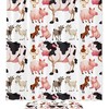 Farm Animals Rooster Cow Pig Sheep Horse Shower Curtain Waterproof 