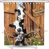 Farm Cow Rustic Wood Shower Curtain Featuring Barn Door - A Rustic And Charming Addition To Your Bathroom Decor