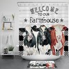 Farm Cow Shower Curtain - Vintage Farmhouse Bathroom Accessory
