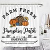 Farm Fresh Leopard Polka Dots Pumpkins Patch Shower Curtain - Fall Autumn Rustic Farmhouse Bathroom Decor by Wencal