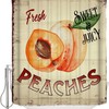 Farm Fresh Peaches Vintage Shower Curtains With Microfiber Accents, Machine Washable