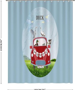 Farm Holiday Duck Waterproof Fabric Shower Curtain for a Rustic Bathroom Ambiance