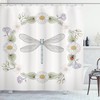 Farm Life Theme Dragonfly Print Shower Curtain for Bathroom - Vintage Bath Curtain with Retro Design