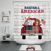 Farm Truck Shower Curtain - Retro American Baseball Bathroom Accessory