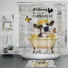 Farmhouse Animals Cow Sunflower Cock Butterfly Shower Curtain With A Charming And Rustic Design For Your Bathroom Decor 