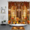 Farmhouse Barn Pumpkin Thanksgiving Fall Shower Curtain Bathroom Accessories