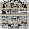 Farmhouse Camping Rules Quote Shower Curtain, Perfect For Any Camper Rv Bathroom