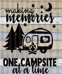 Farmhouse Camping Shower Curtain, Camper RV Trailer Bathroom Decor
