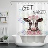 Farmhouse Cow And Flower Wildlife Shower Curtain For Bathroom Decor 