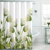 Farmhouse Daisy Shower Curtain, Rustic White Flower Bathroom Decor with Bohemian Style