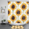 Farmhouse Plant Floral Yellow Sunflower Shower Curtain For Bathroom Accessories