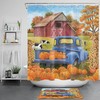 Farmhouse Pumpkin Harvest Truck Shower Curtain - Autumn Cows Design