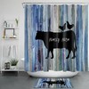 Farmhouse Shower Curtain With Autumn Cow And Chicken Design - Bathroom Accessory