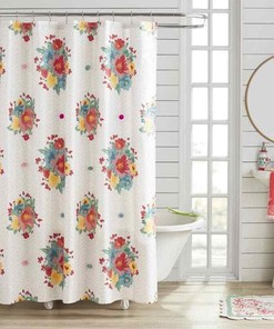 Farmhouse Style Floral Print Fabric Shower Curtain by The Pioneer Woman