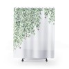 Farmhouse Style Green Botanical Shower Curtain For Rustic Bathroom Decor 
