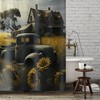 Farmhouse Style Shower Curtain with Old Truck in a Sunflower Field Print for Bathroom - Unbranded